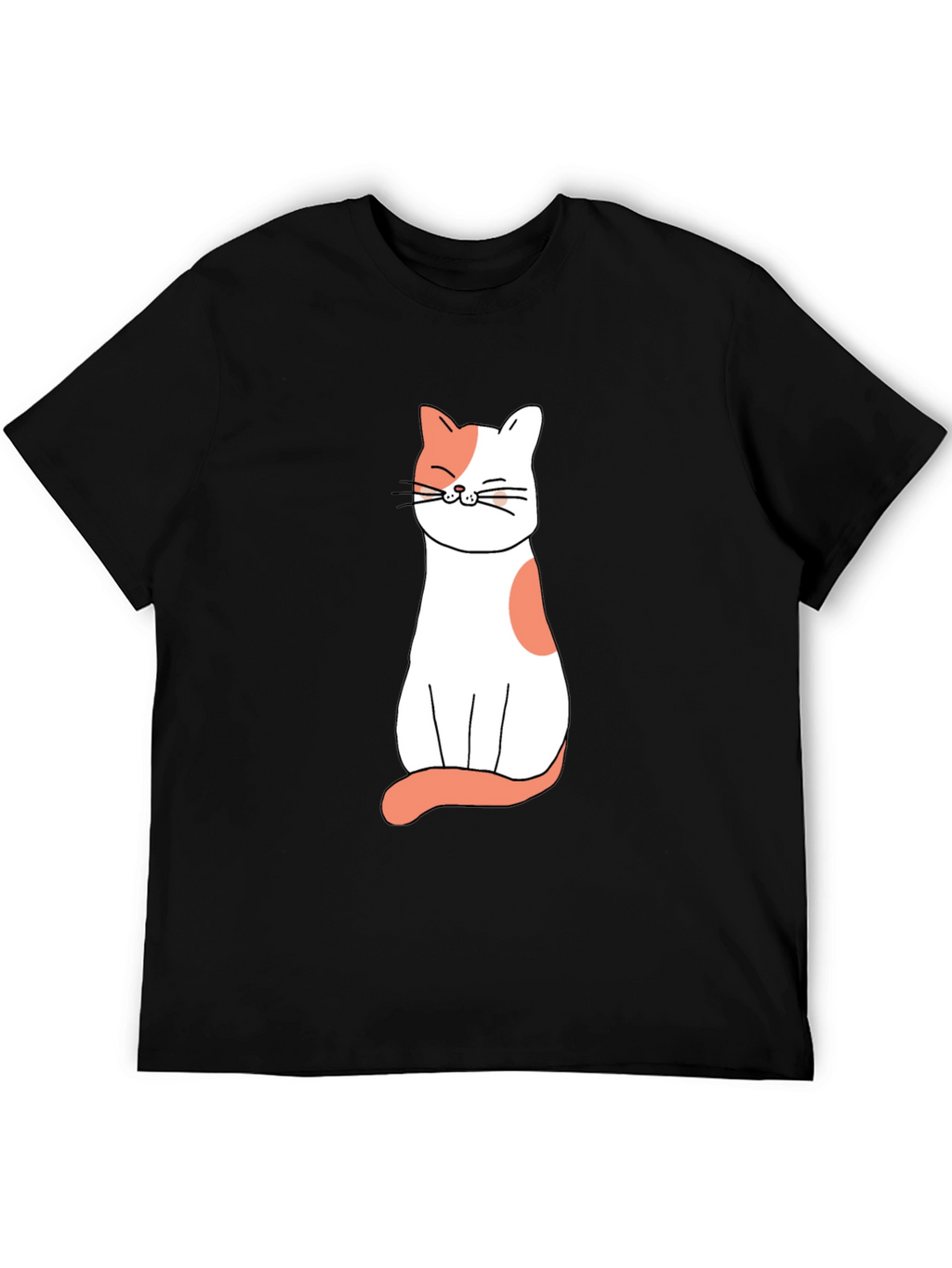 Cute Cat Graphic Tee - Black Unisex T-Shirt
