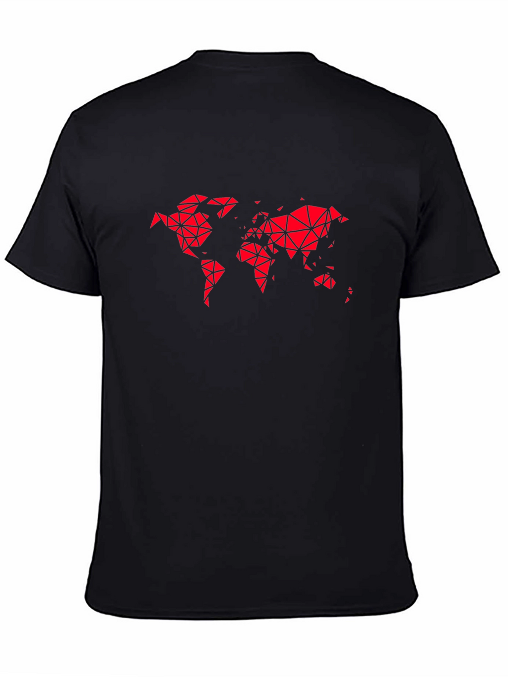 Geometric World Map Tee - Modern Black T-Shirt