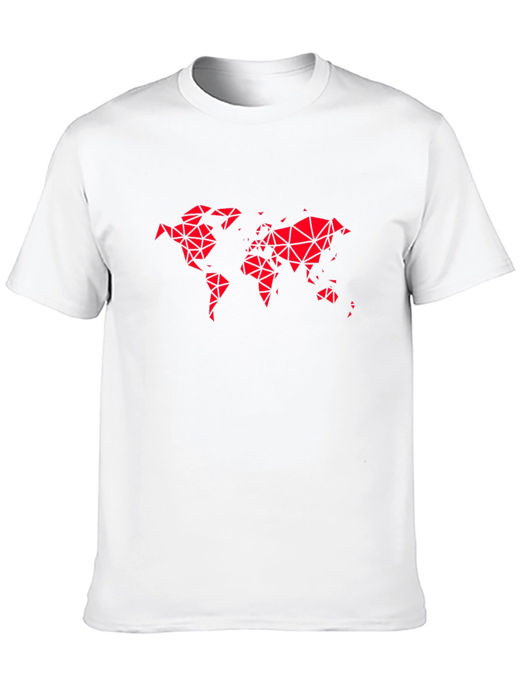 Geometric World Map Tee - Modern Black T-Shirt