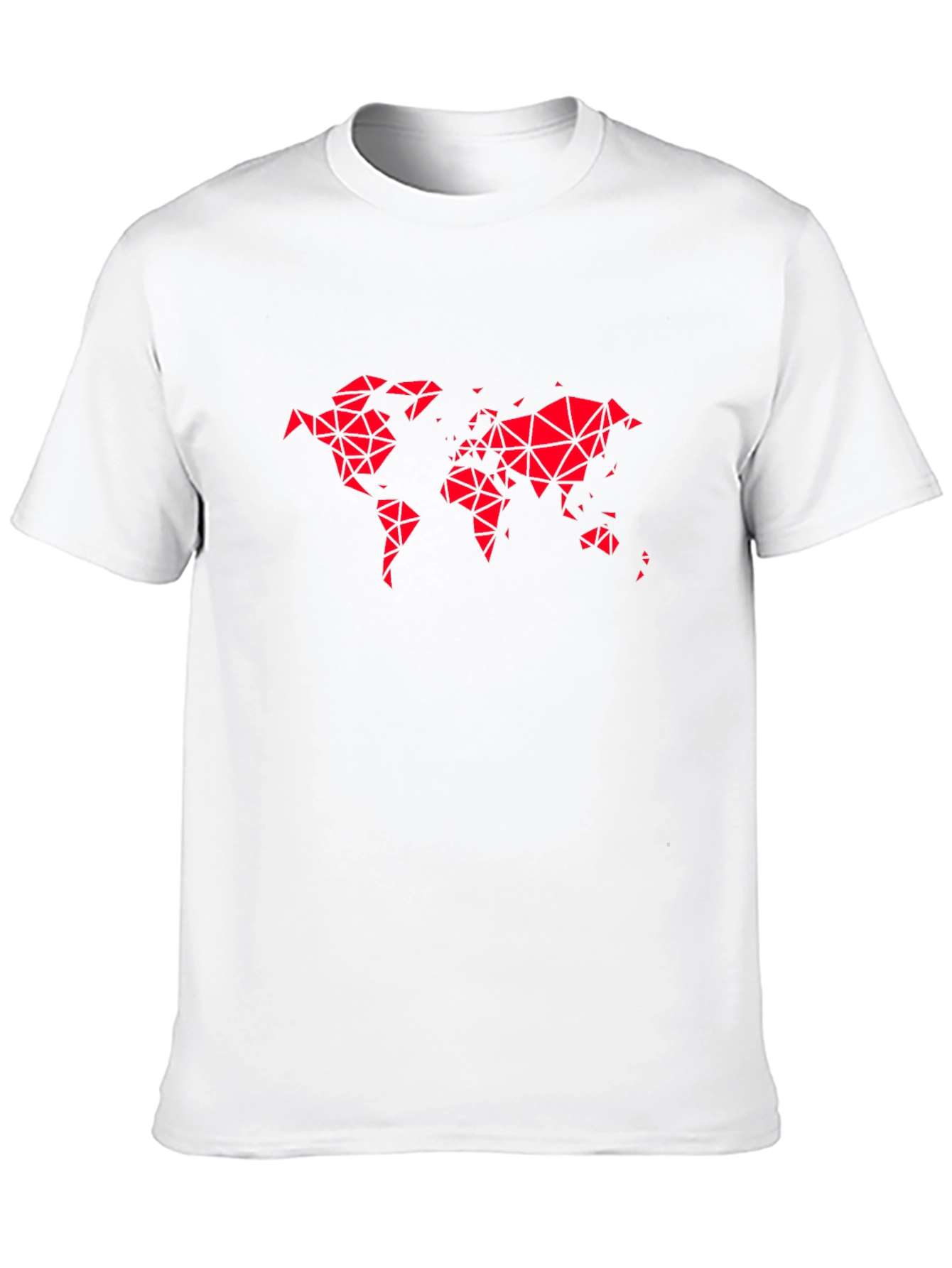 Geometric World Map Tee - Modern Black T-Shirt