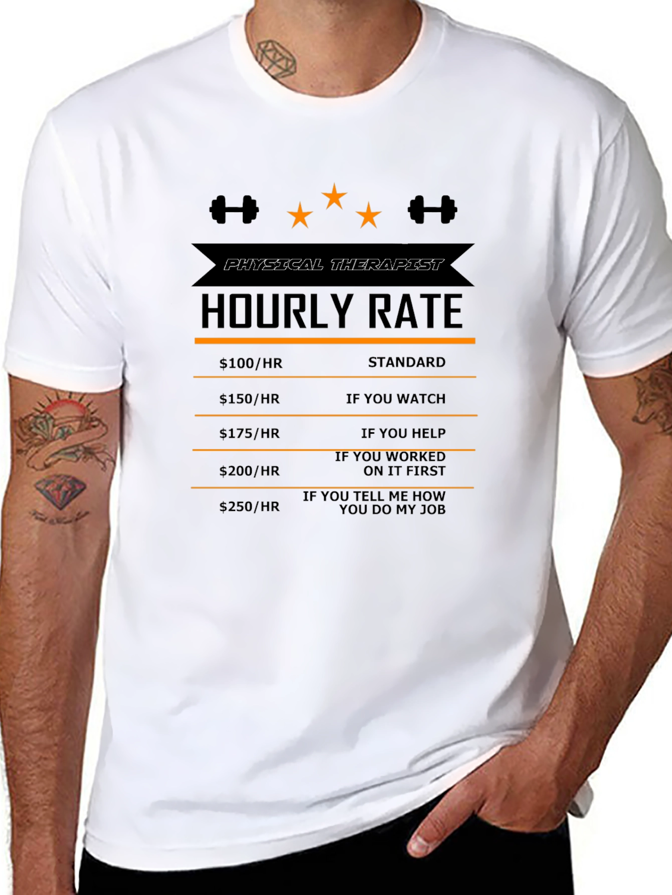 Physical Therapist Hourly Rate Funny T-Shirt