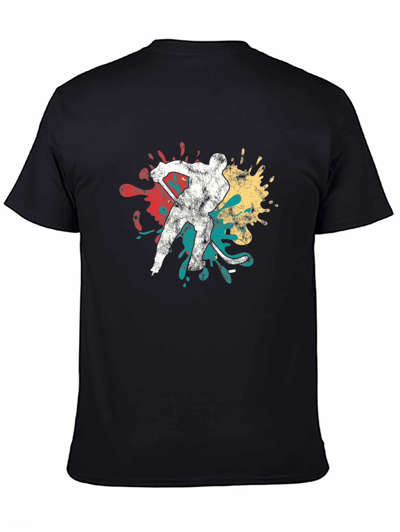 Hockey Player Graphic Tee - Retro Style