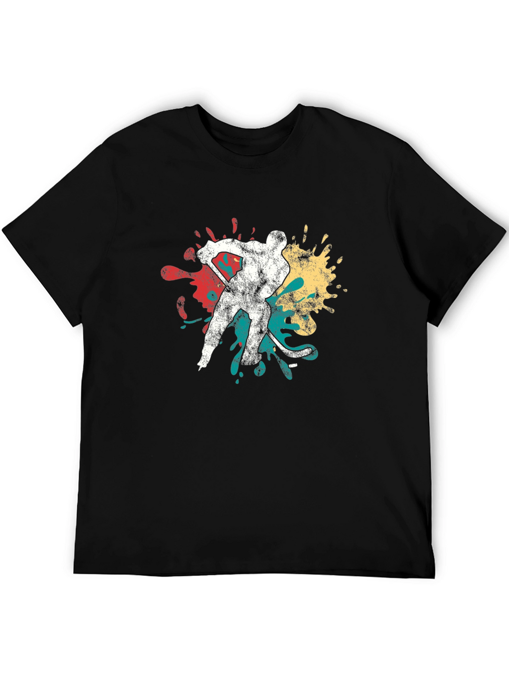 Hockey Player Graphic Tee - Retro Style