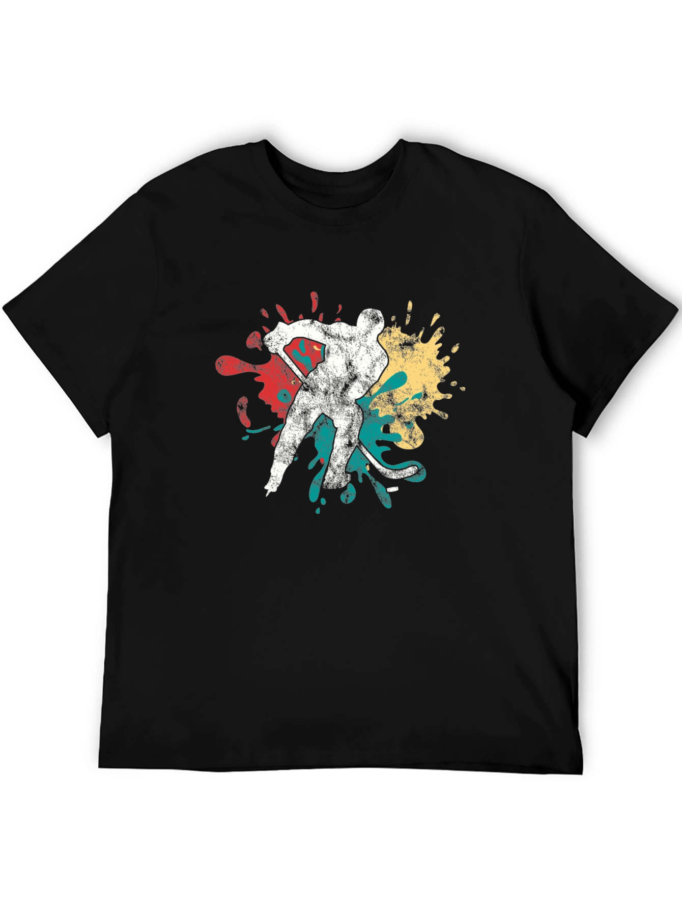 Hockey Player Graphic Tee - Retro Style