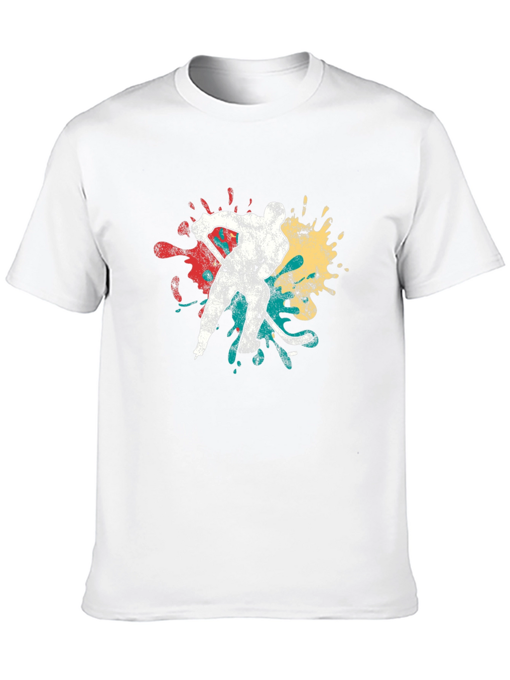 Hockey Player Graphic Tee - Retro Style