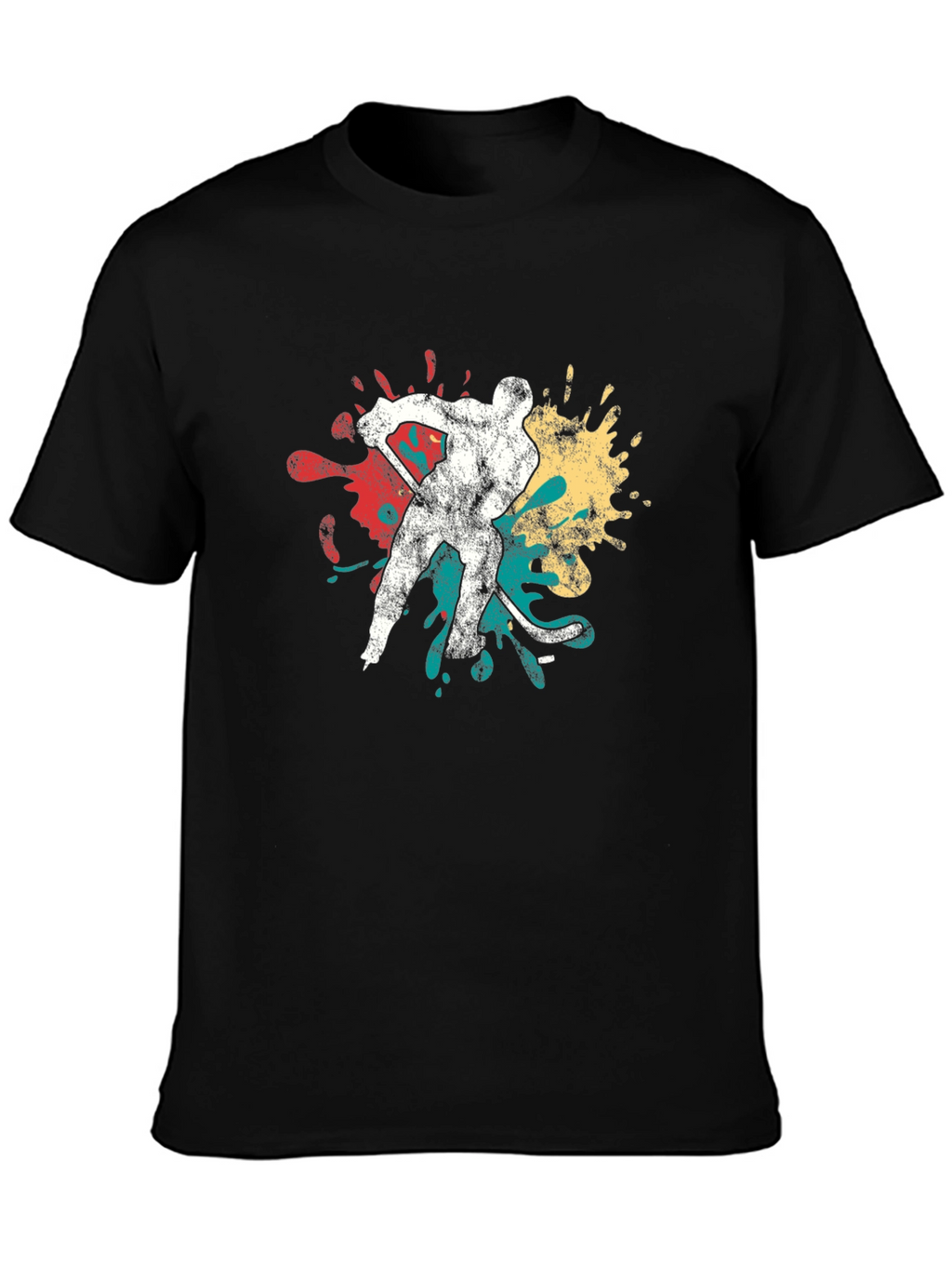 Hockey Player Graphic Tee - Retro Style