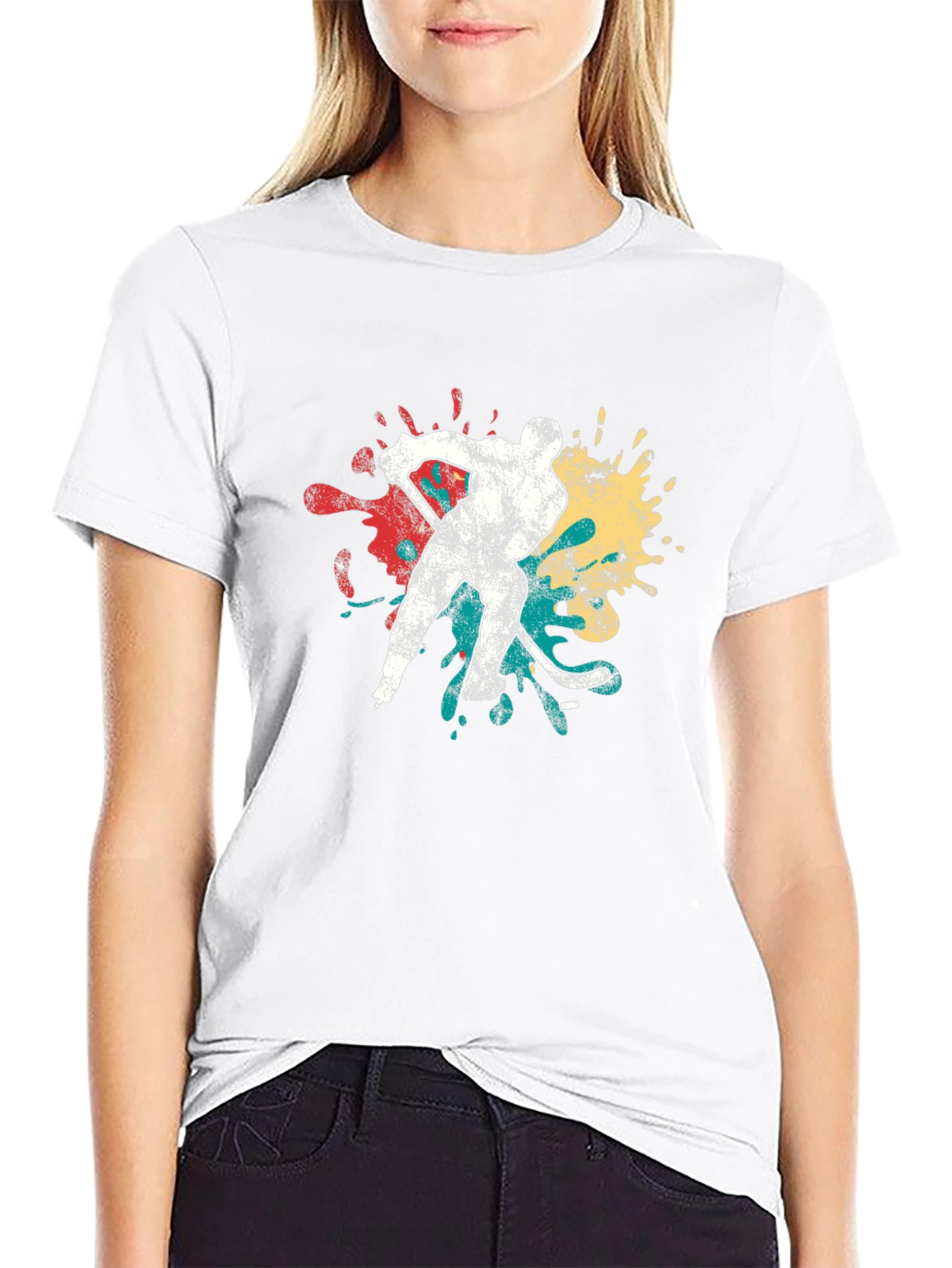 Hockey Player Graphic Tee - Retro Style