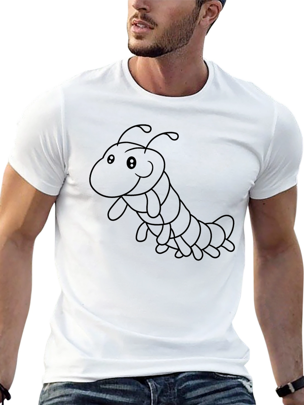 Cartoon Caterpillar Graphic Tee