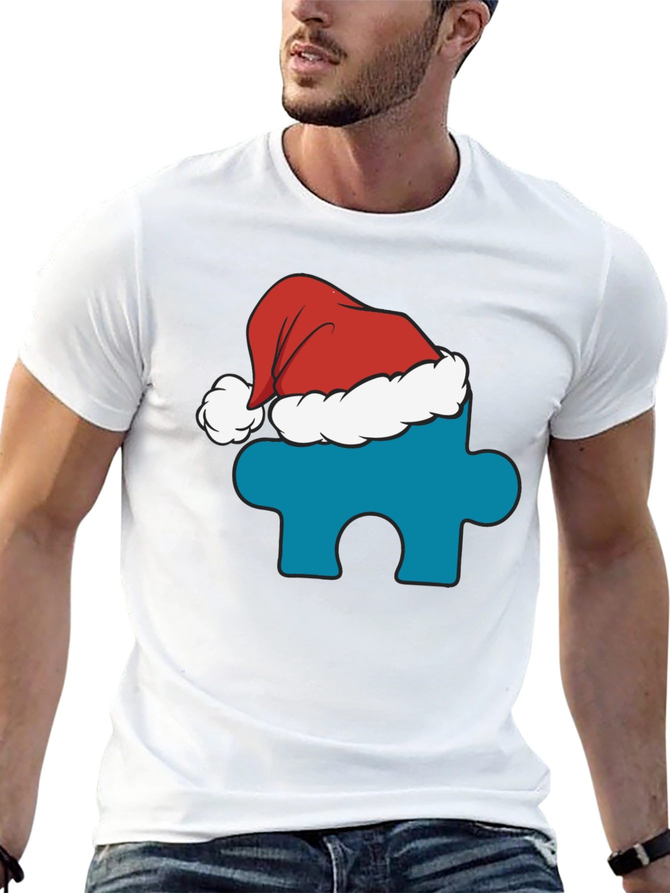 Autism Awareness Santa Hat Tee