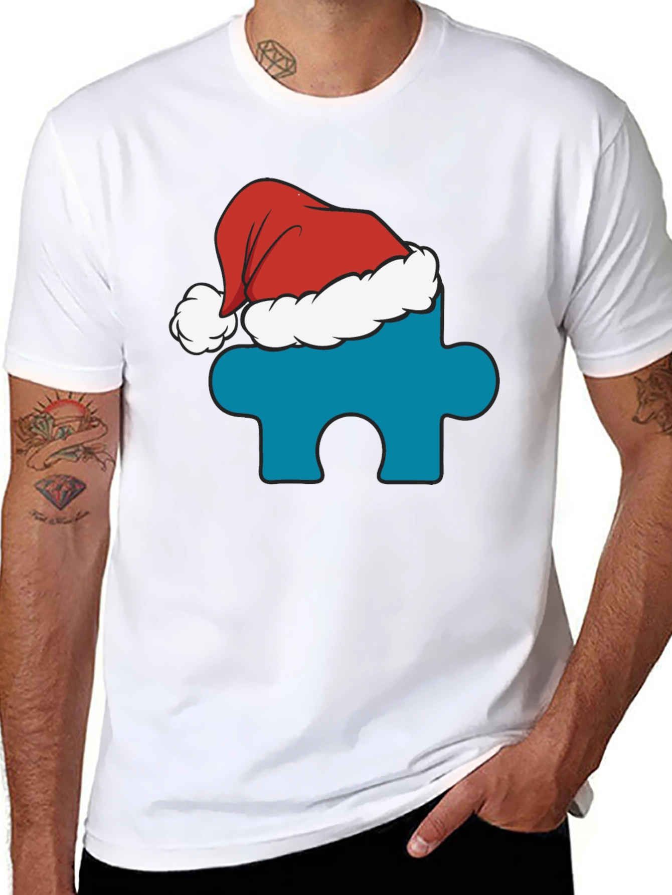 Autism Awareness Santa Hat Tee