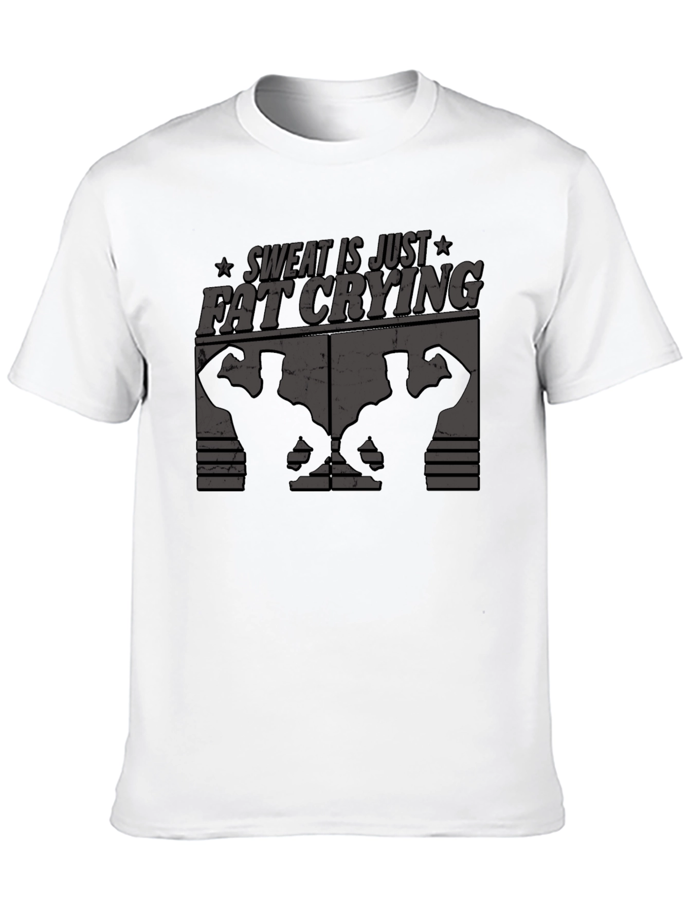 Sweat is Just Fat Crying Black T-Shirt