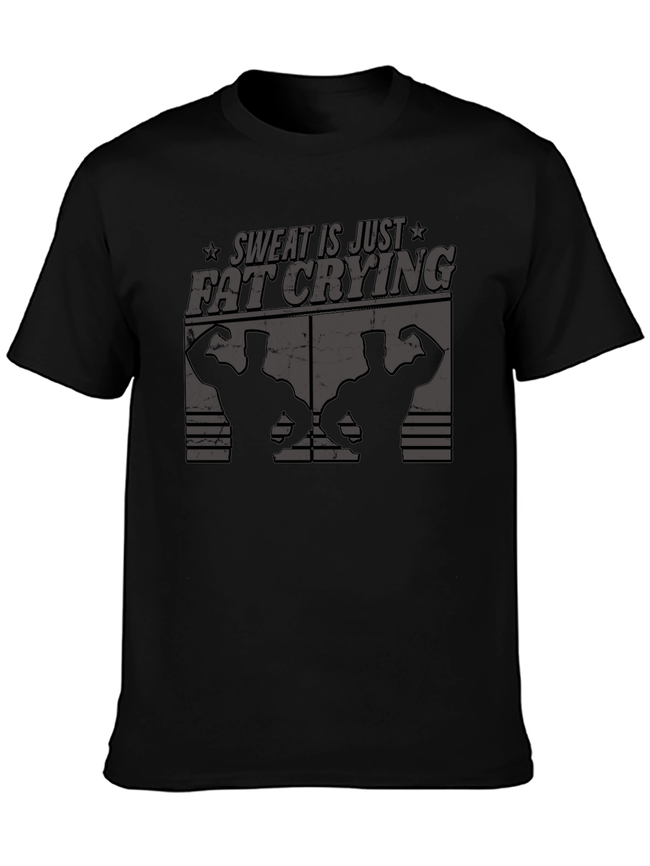 Sweat is Just Fat Crying Black T-Shirt