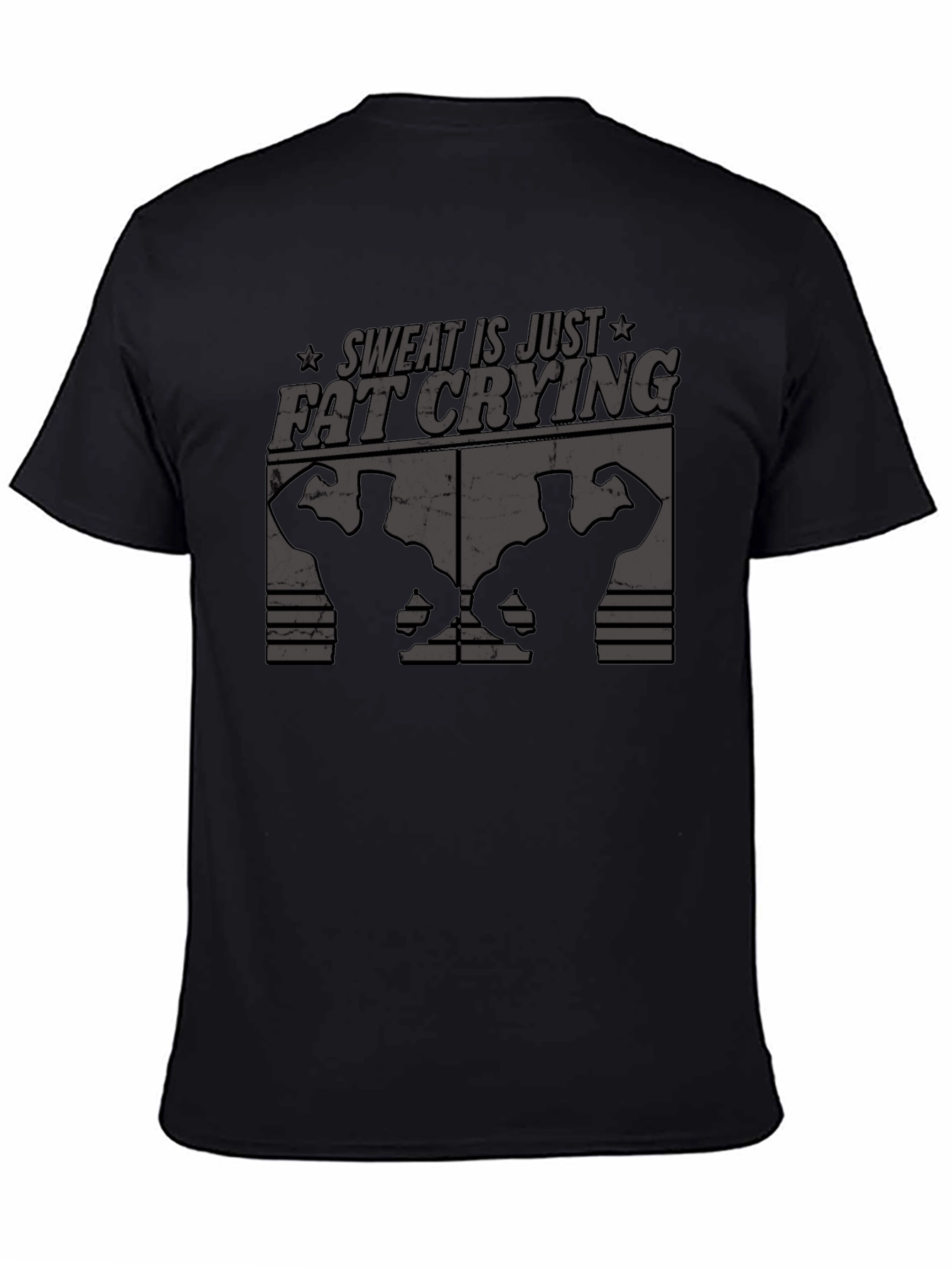 Sweat is Just Fat Crying Black T-Shirt