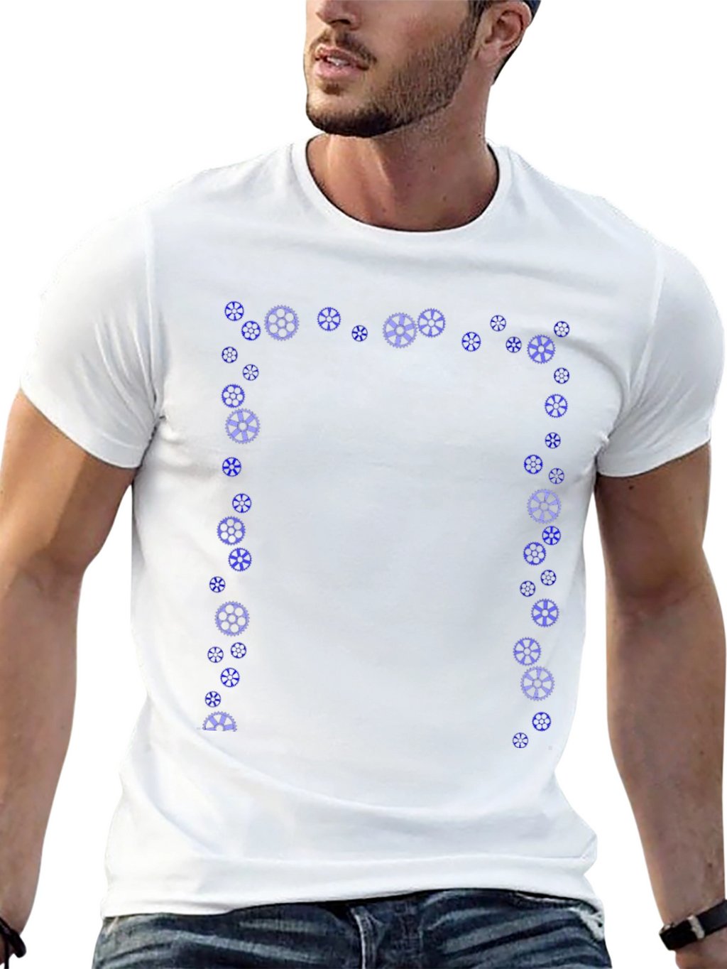 Gear Graphic Black Tee | Unique Design
