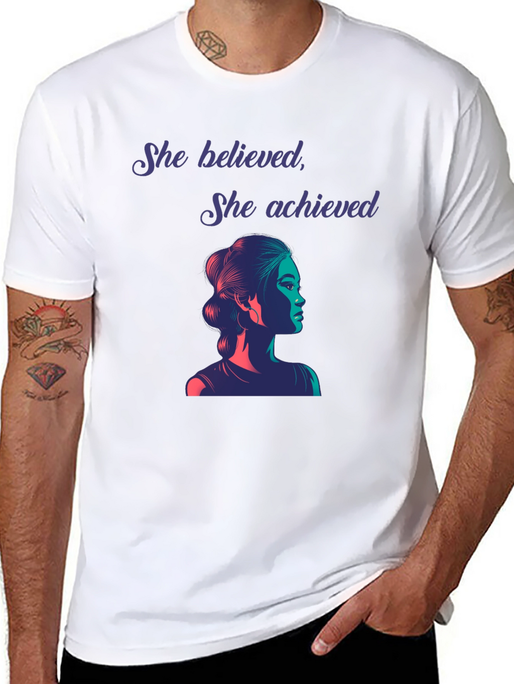 Empowered Woman Graphic Tee - She Believed She Achieved