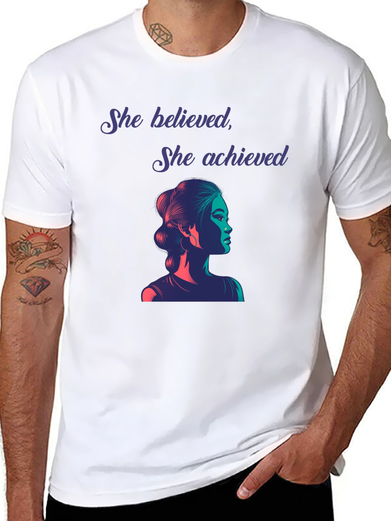 Empowered Woman Graphic Tee - She Believed She Achieved