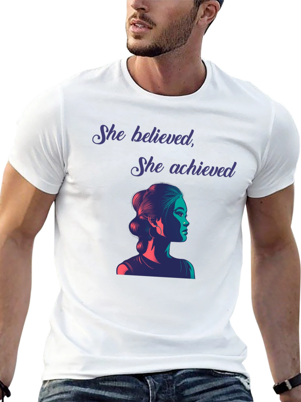 Empowered Woman Graphic Tee - She Believed She Achieved