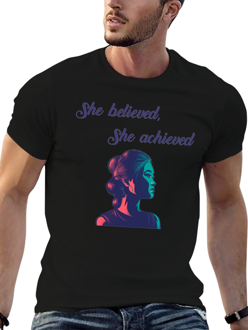 Empowered Woman Graphic Tee - She Believed She Achieved