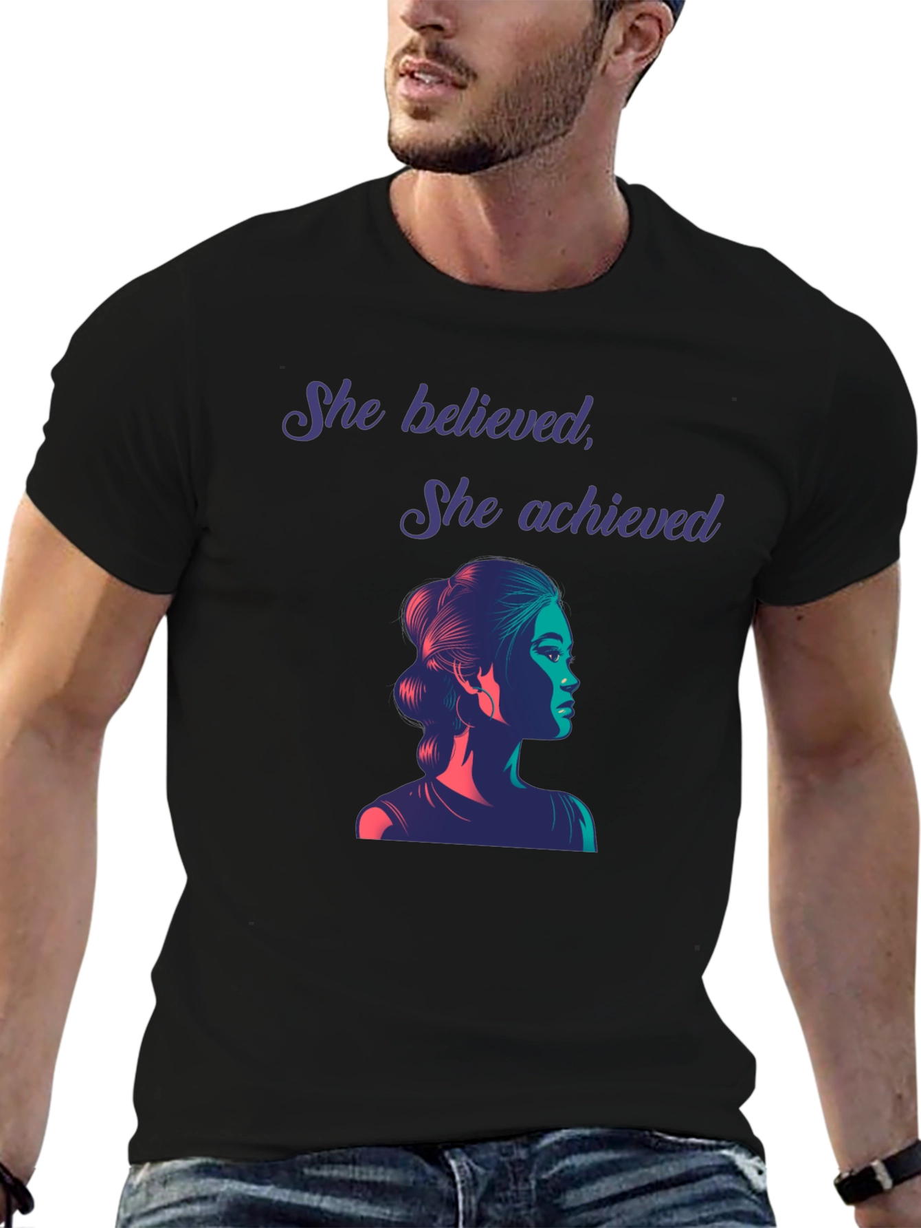 Empowered Woman Graphic Tee - She Believed She Achieved