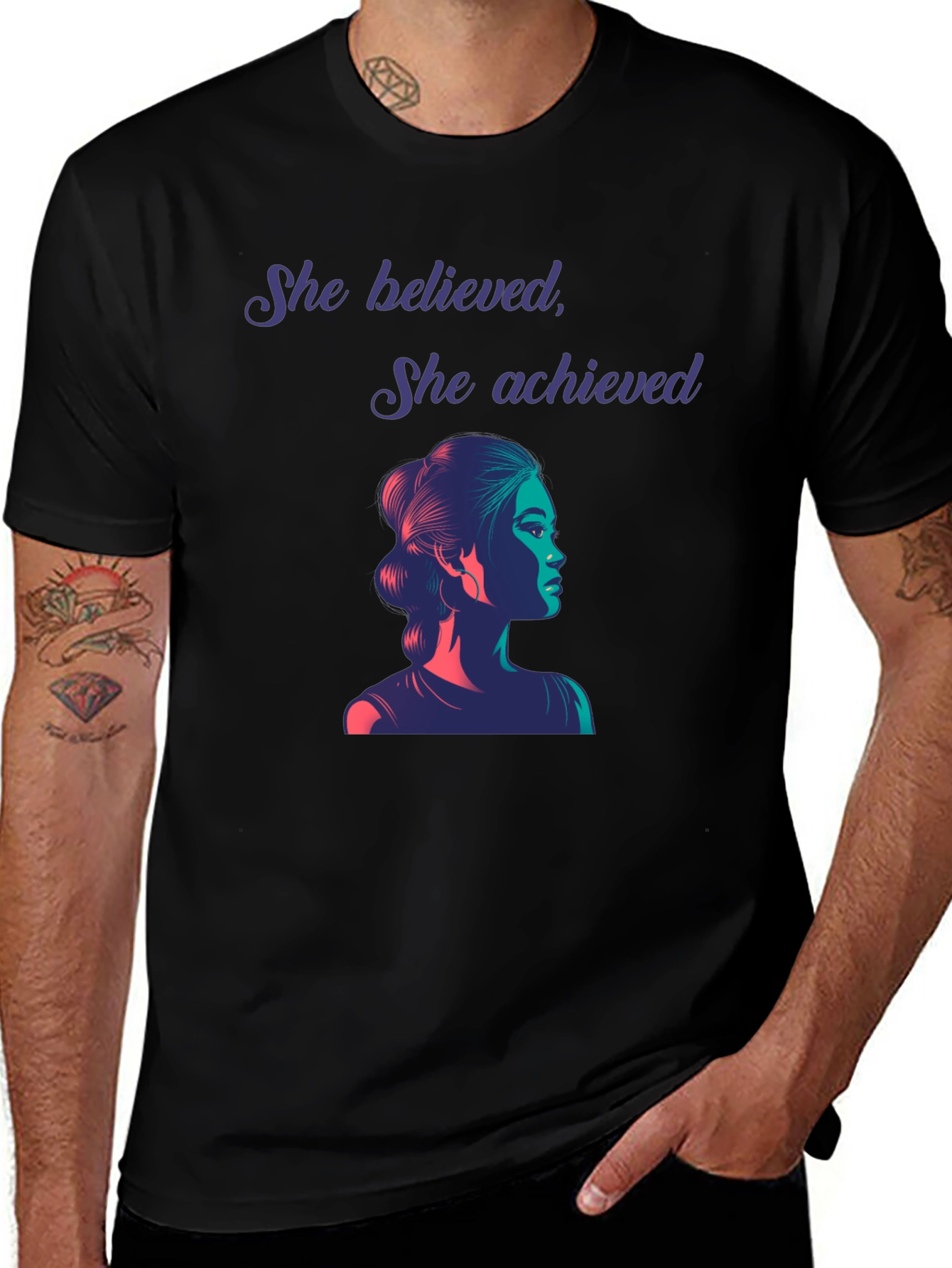 Empowered Woman Graphic Tee - She Believed She Achieved