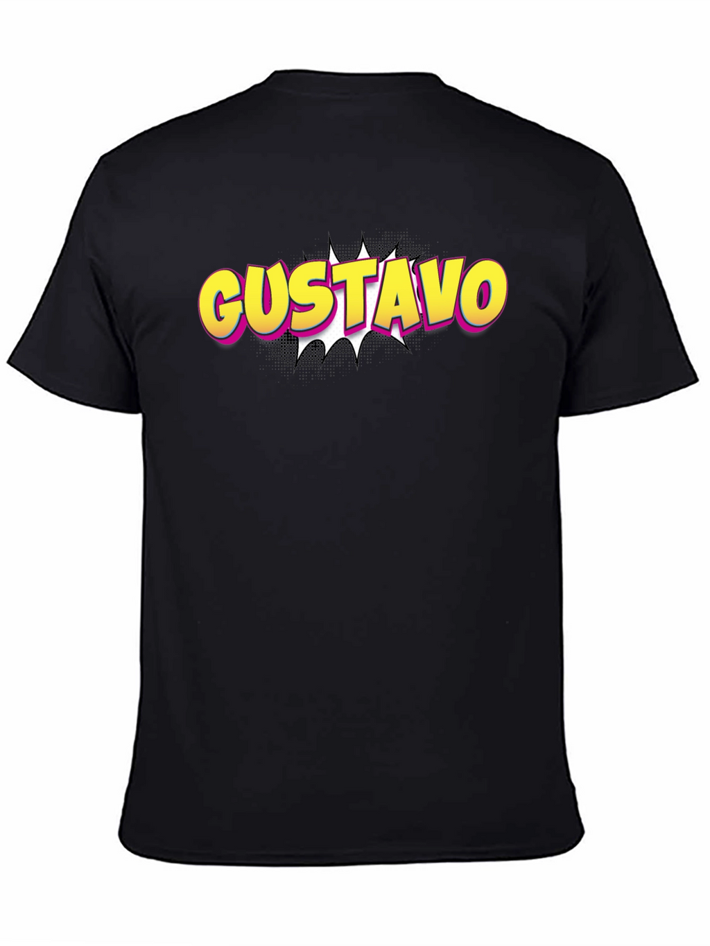 Gustavo Comic Style Black T-Shirt