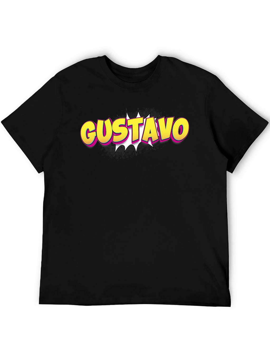 Gustavo Comic Style Black T-Shirt