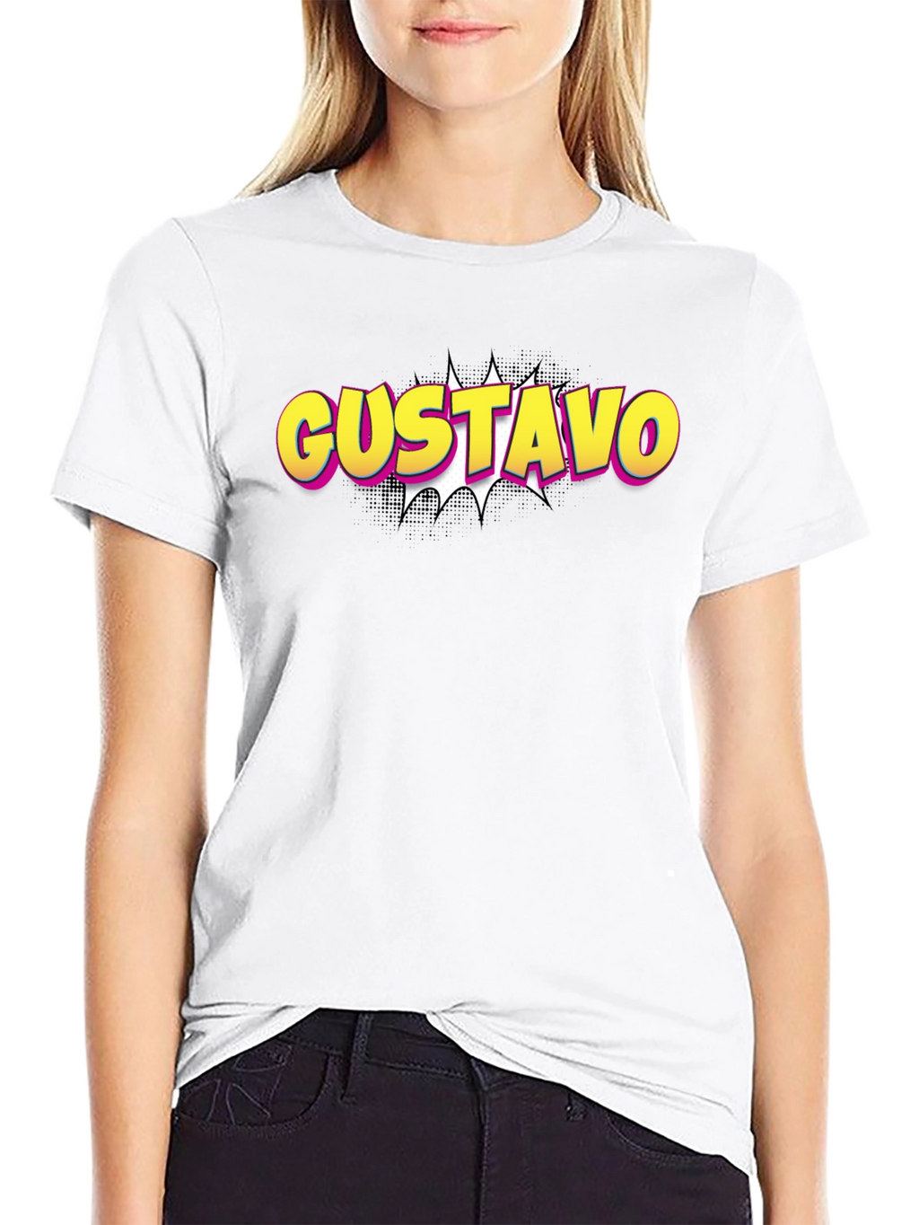 Gustavo Comic Style Black T-Shirt
