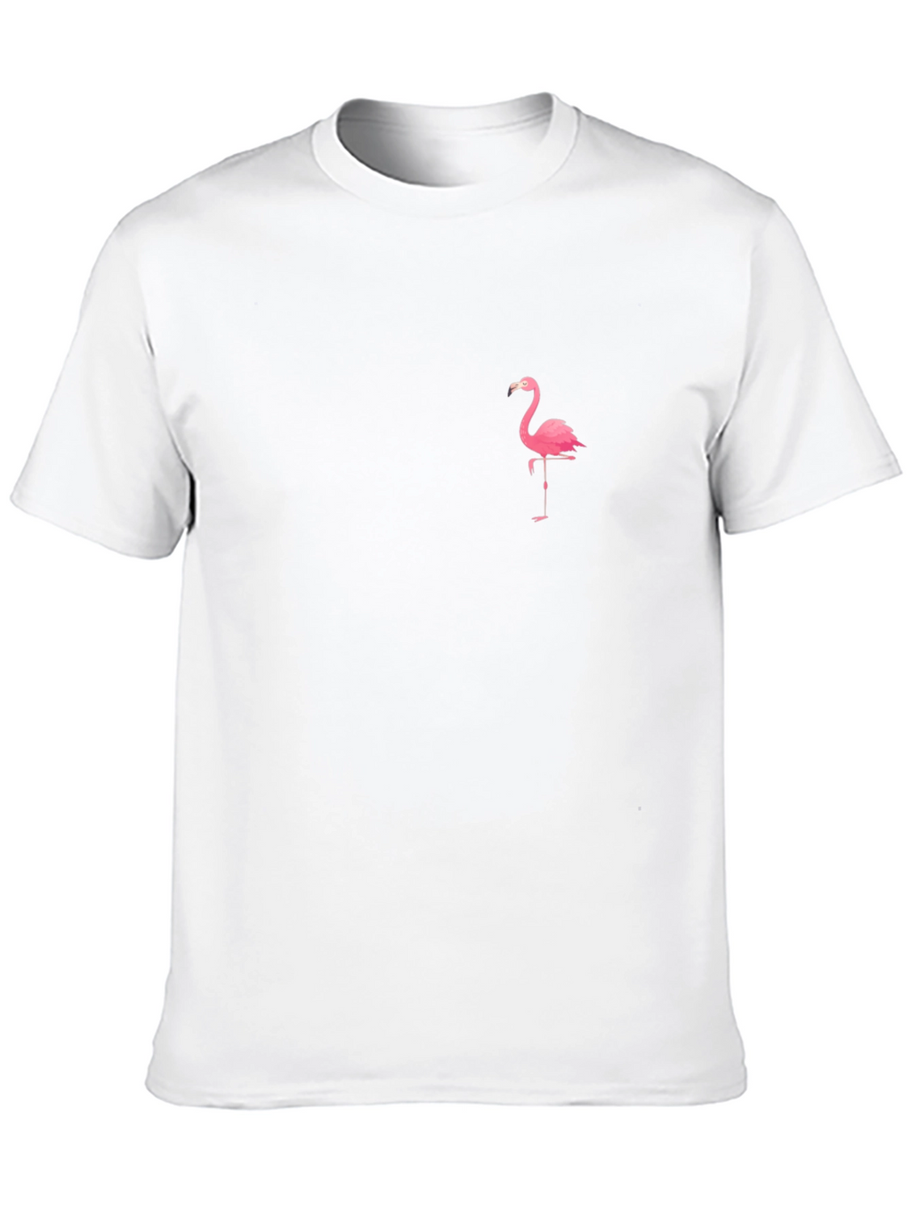 Black T-Shirt with Flamingo Graphic Print