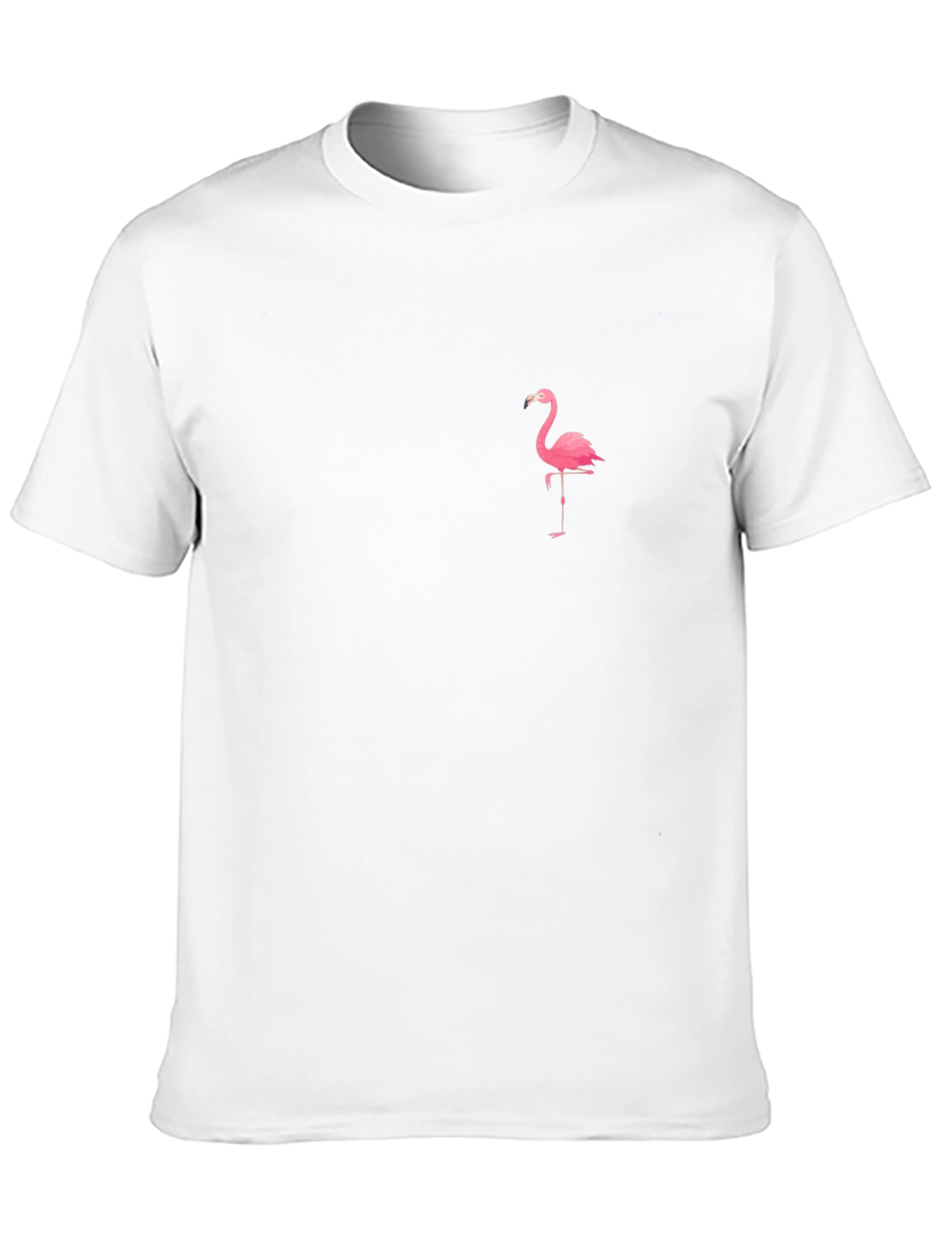 Black T-Shirt with Flamingo Graphic Print