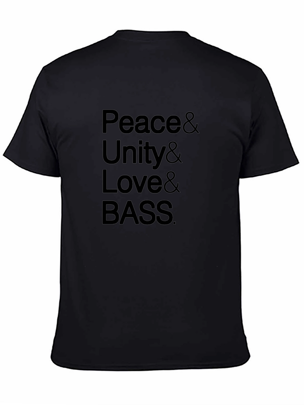 Peace Unity Love Bass Black Graphic Tee