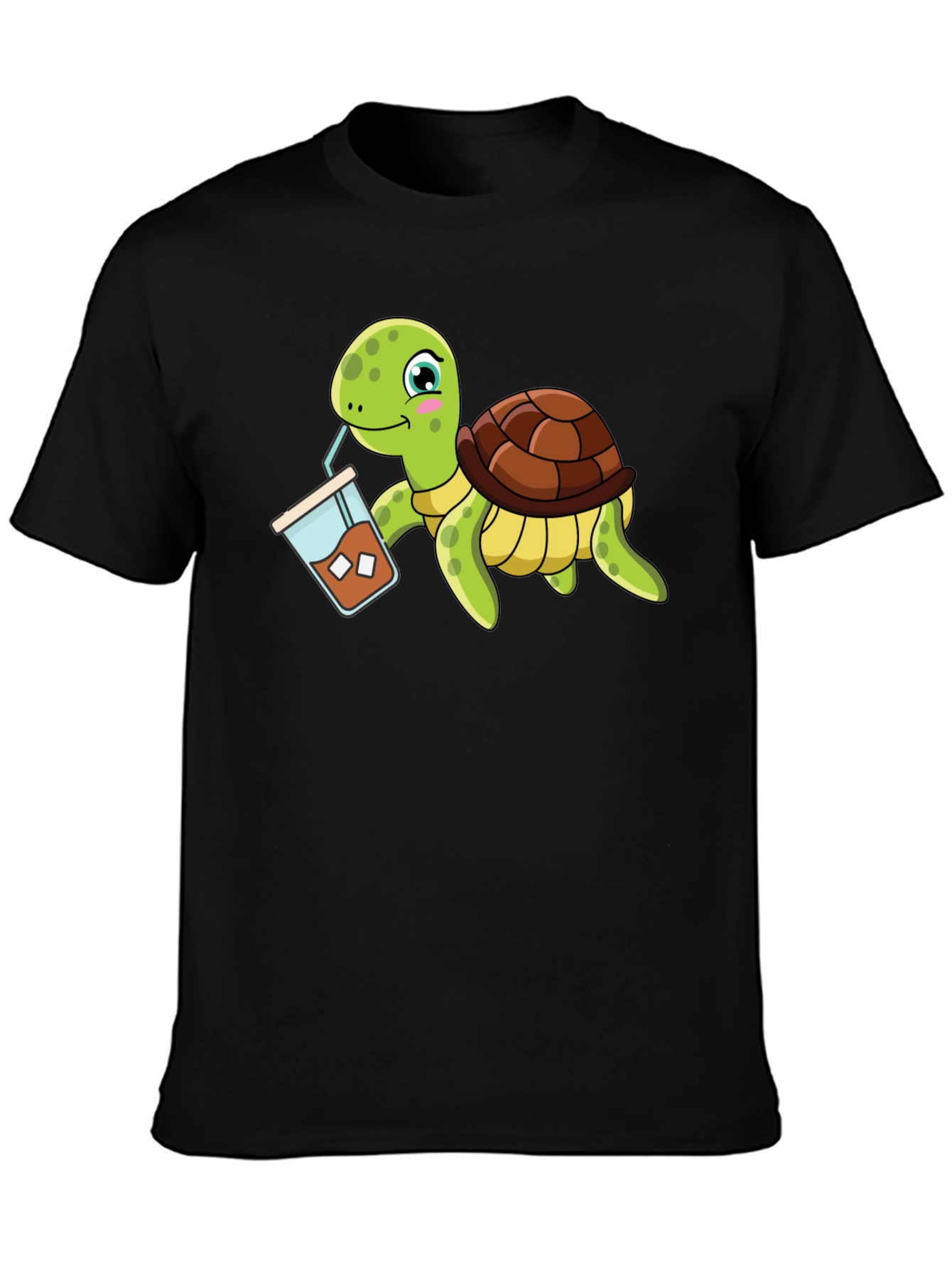 Turtle Drinking Iced Coffee T-Shirt
