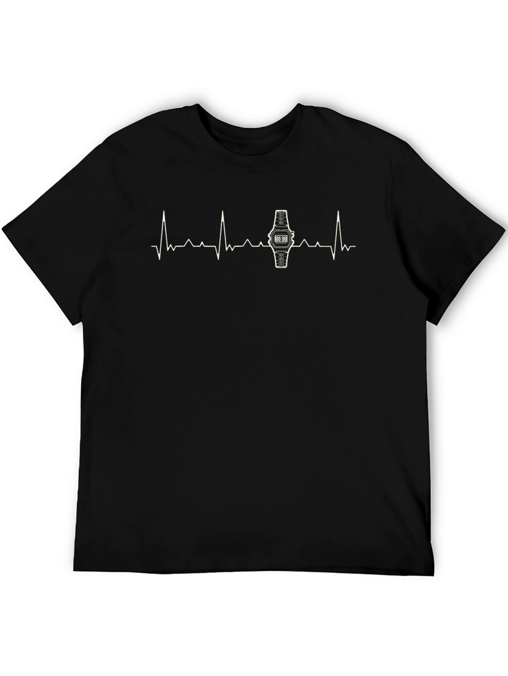 Heartbeat Watch Graphic Tee - Black