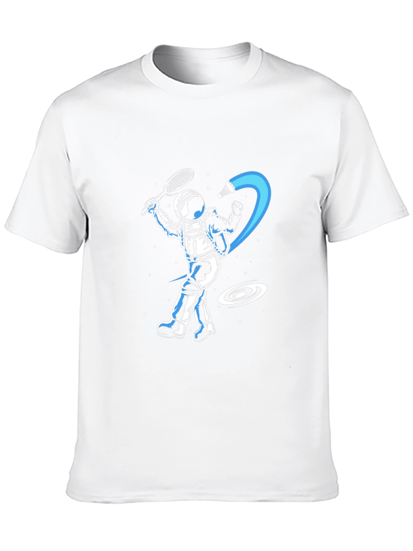 Astronaut Badminton T-Shirt - Space Shuttlecock Smash!