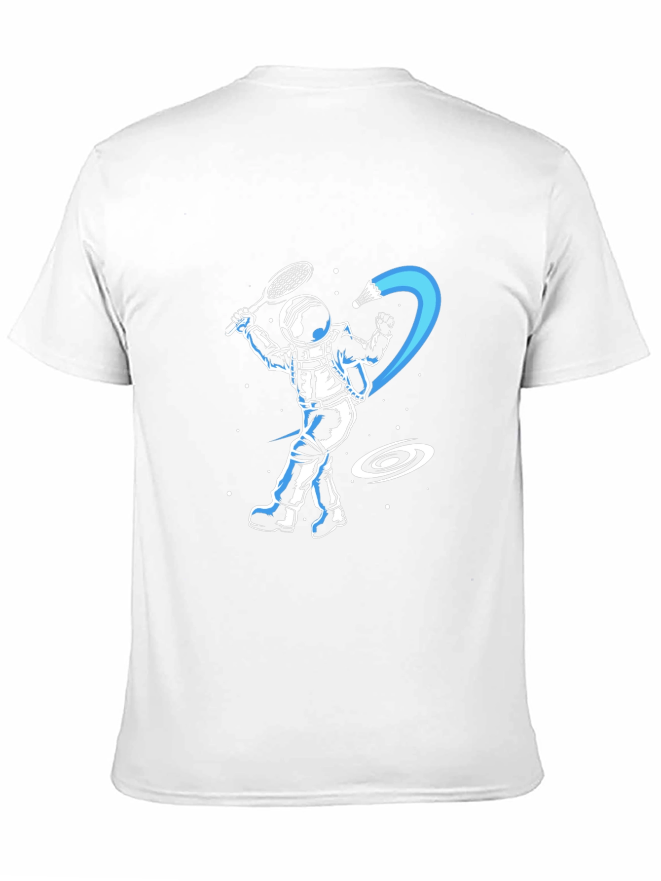 Astronaut Badminton T-Shirt - Space Shuttlecock Smash!