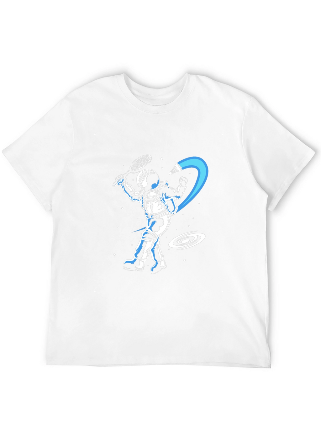 Astronaut Badminton T-Shirt - Space Shuttlecock Smash!