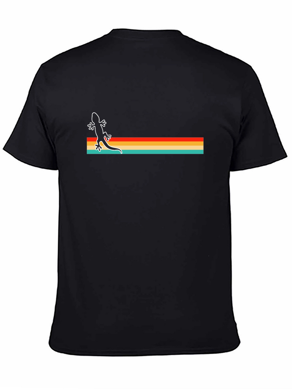Retro Lizard Striped Graphic T-Shirt