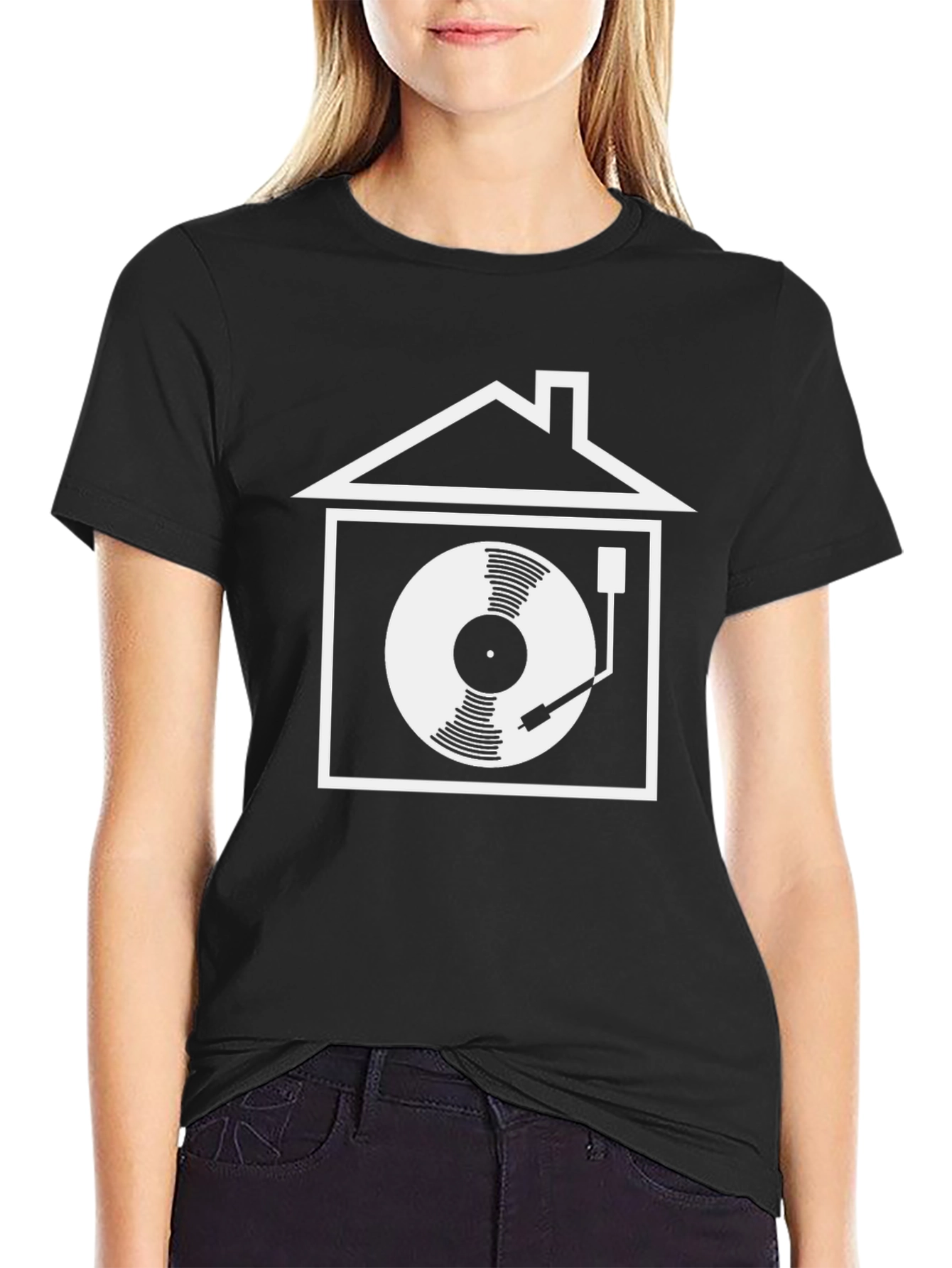House Music DJ Turntable T-Shirt - Vinyl Record Player Graphic Tee