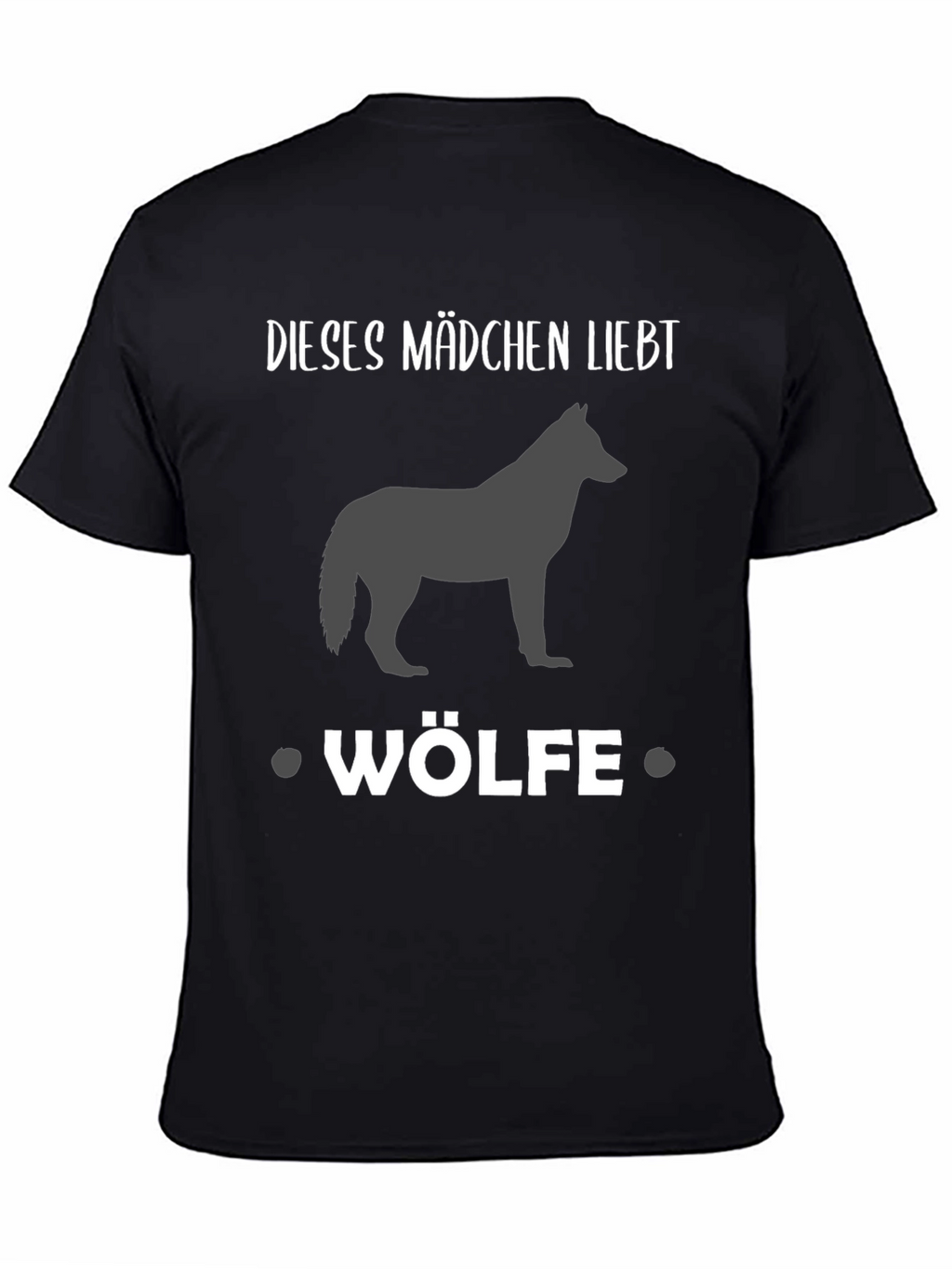 Girl Loves Wolves Black Graphic Tee