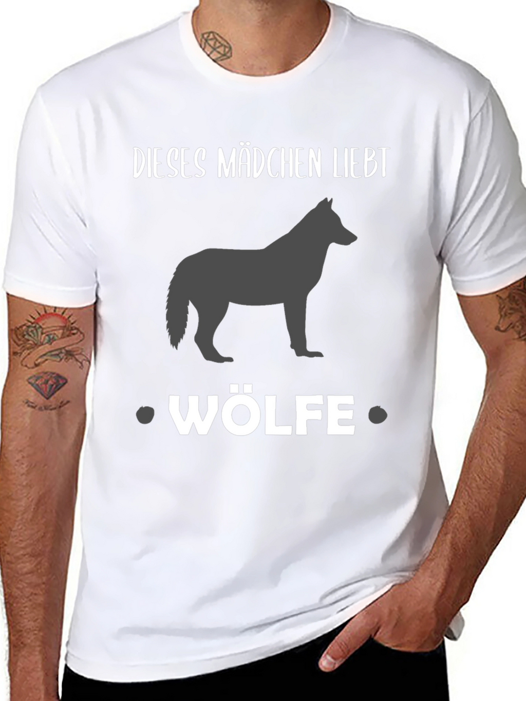 Girl Loves Wolves Black Graphic Tee