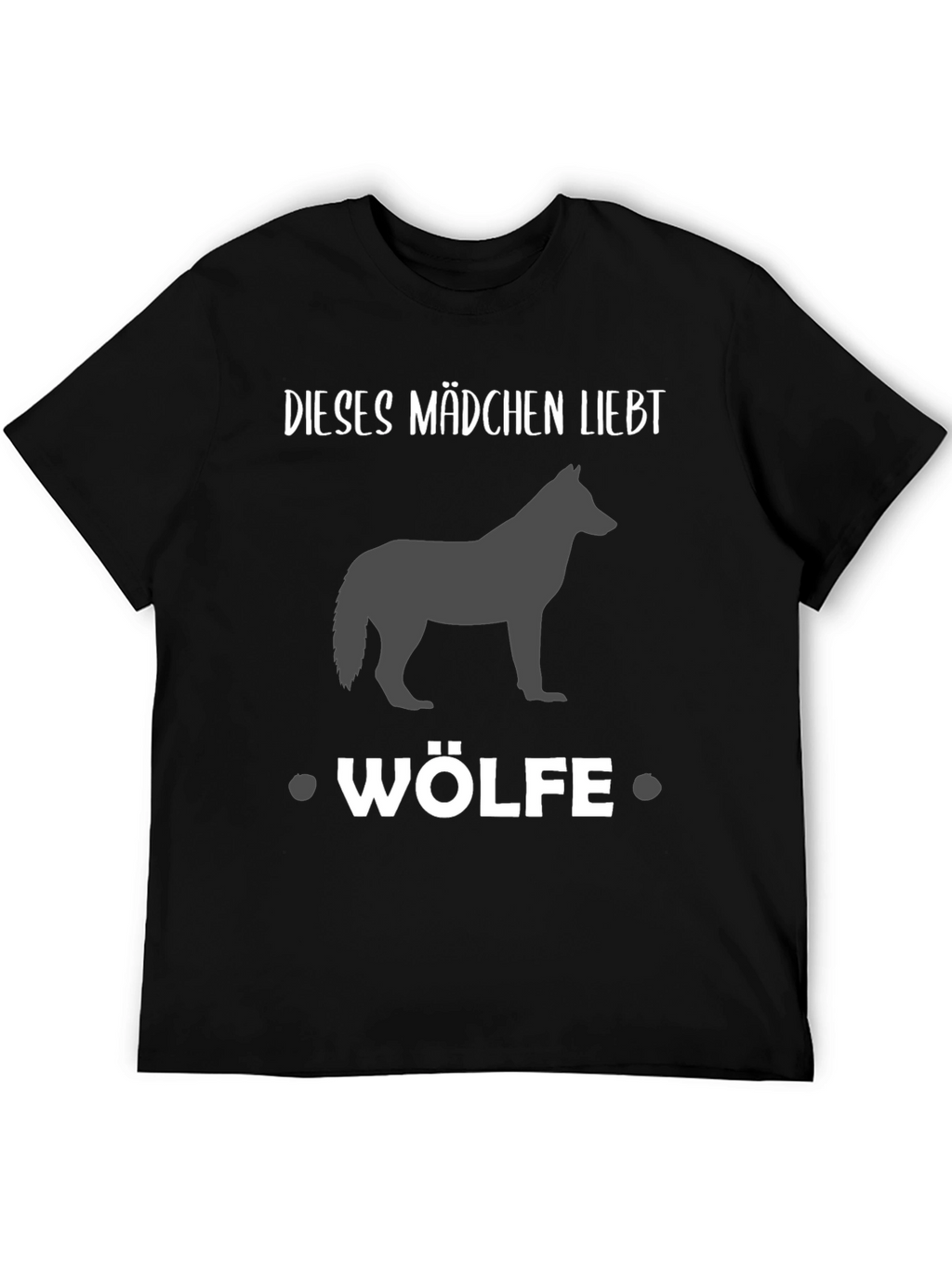 Girl Loves Wolves Black Graphic Tee