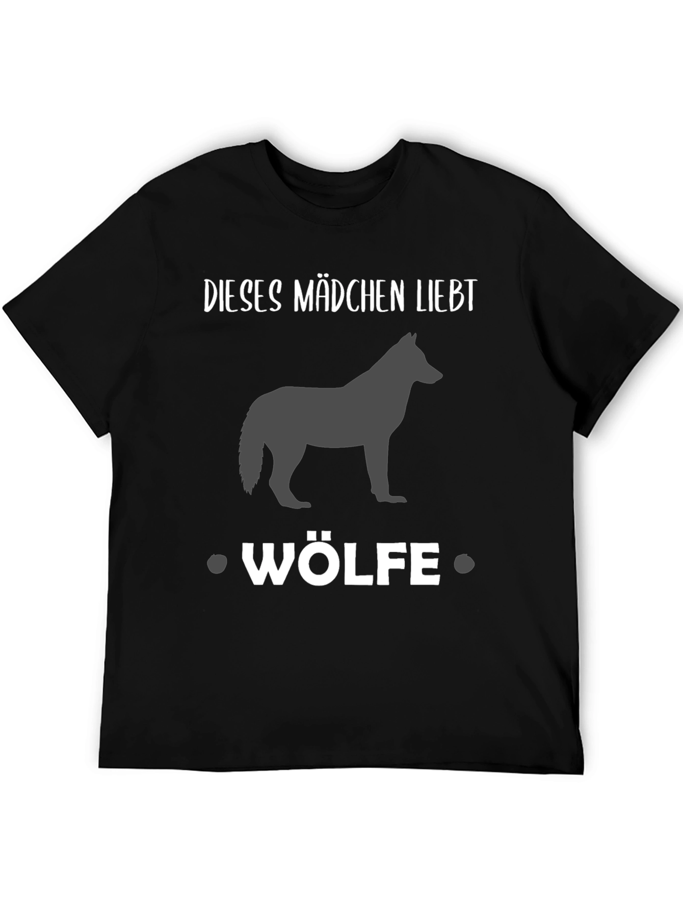 Girl Loves Wolves Black Graphic Tee