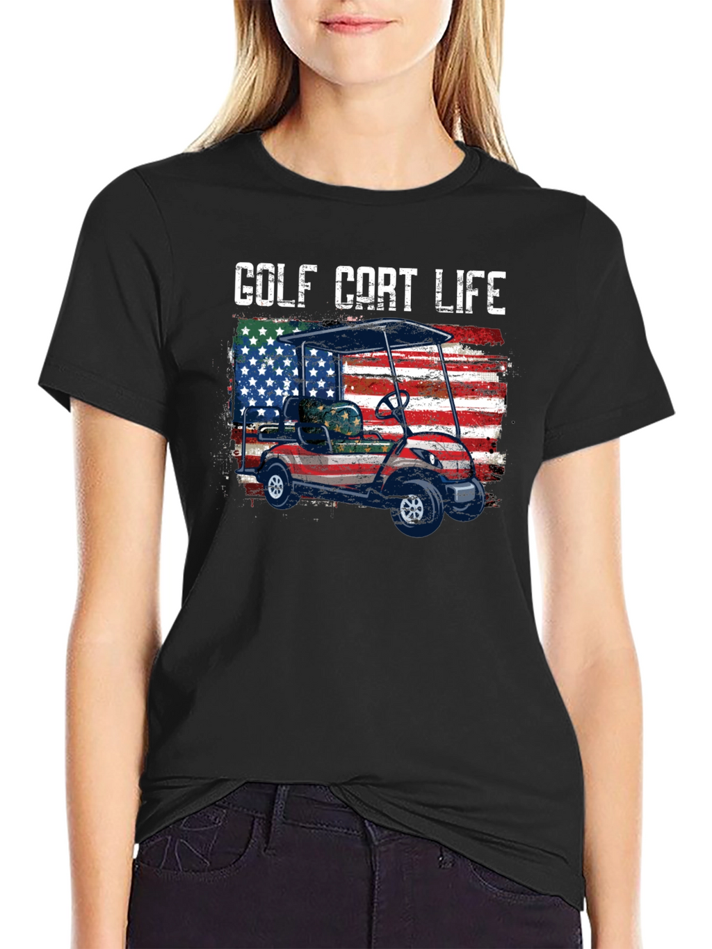 Golf Cart Life Tee - Patriotic Design