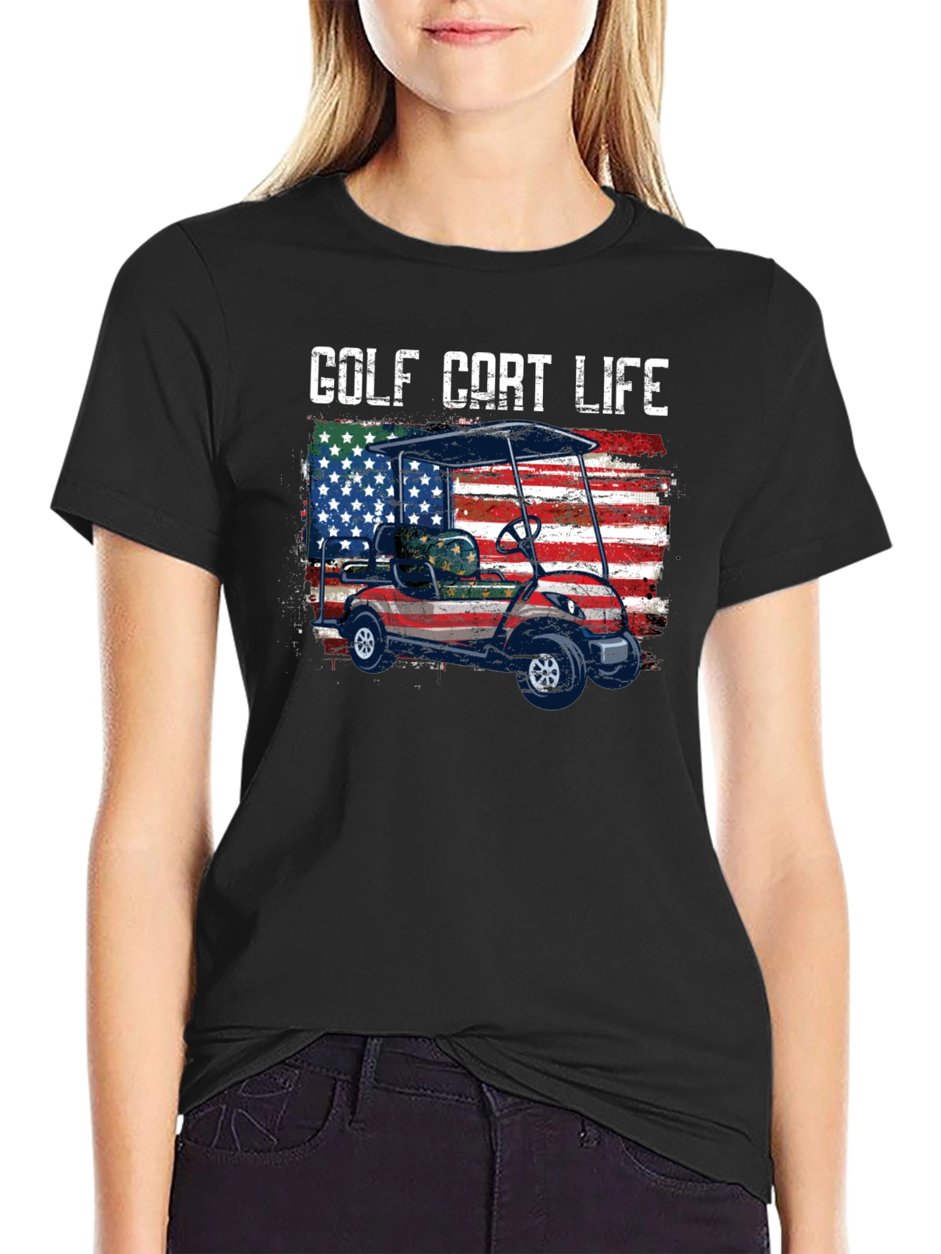 Golf Cart Life Tee - Patriotic Design