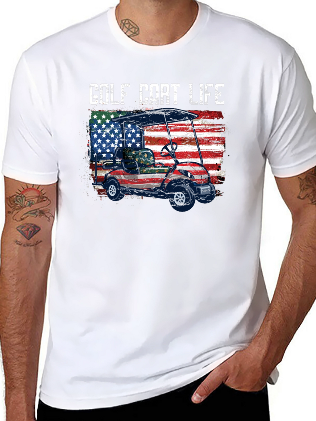 Golf Cart Life Tee - Patriotic Design