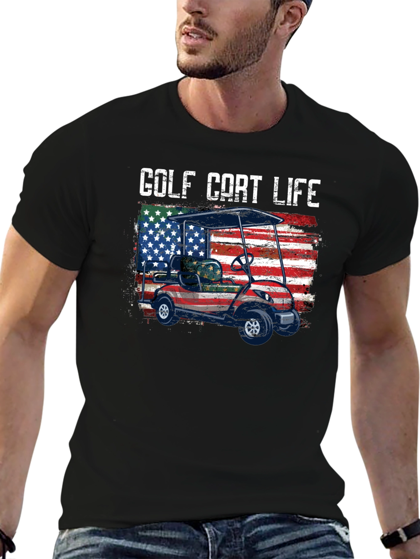 Golf Cart Life Tee - Patriotic Design