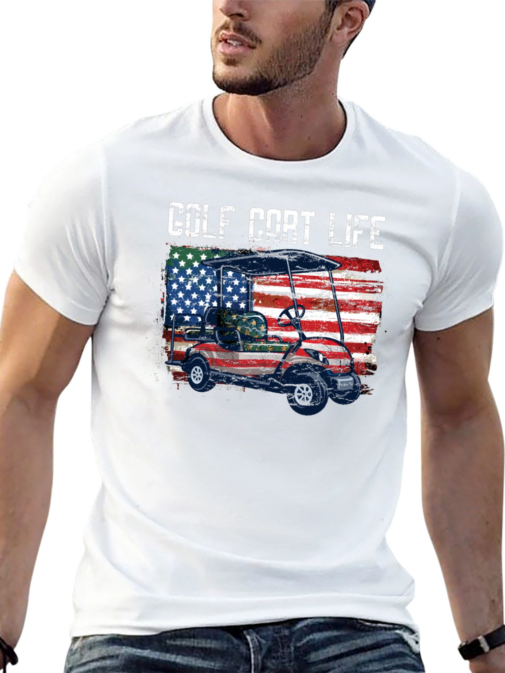 Golf Cart Life Tee - Patriotic Design