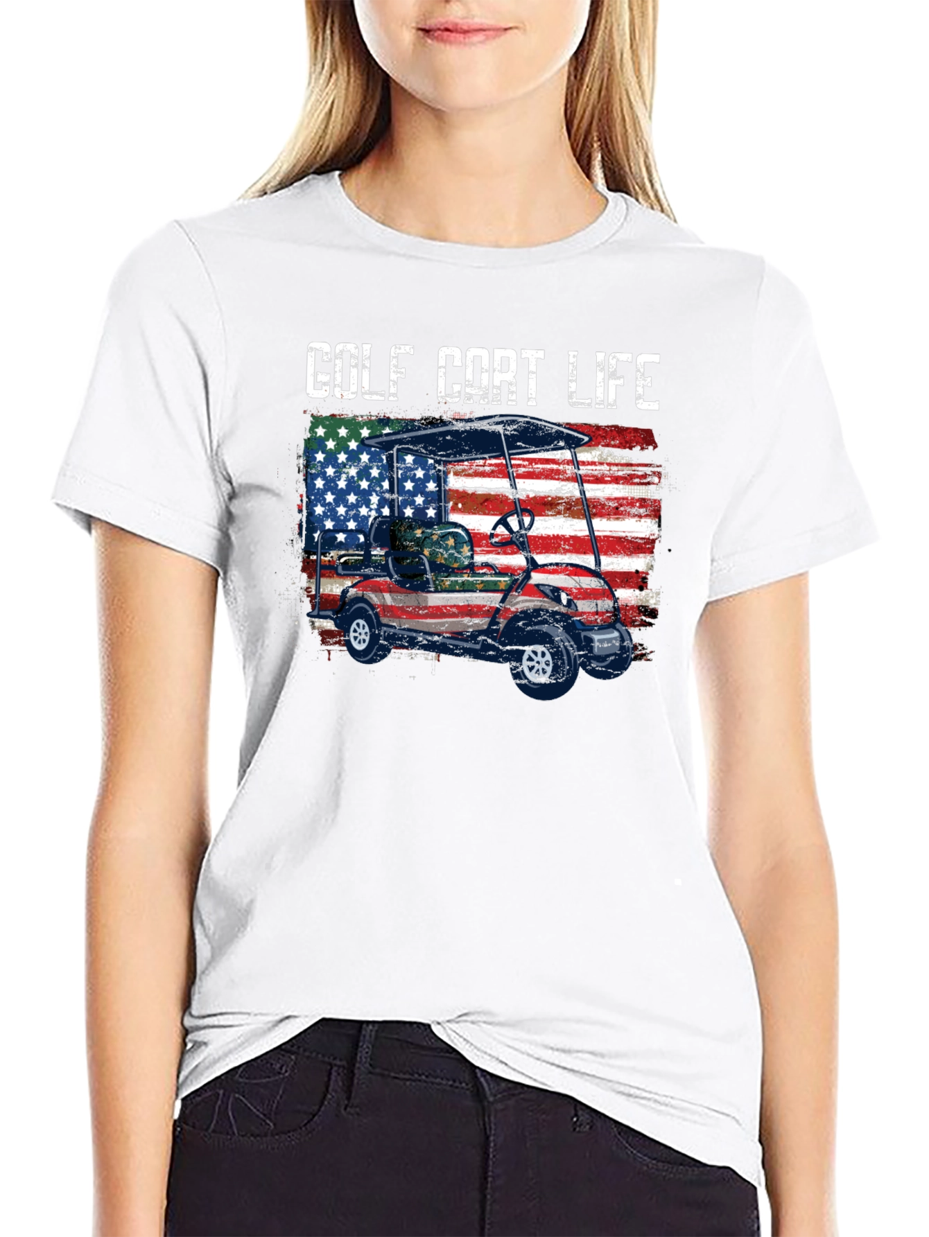 Golf Cart Life Tee - Patriotic Design