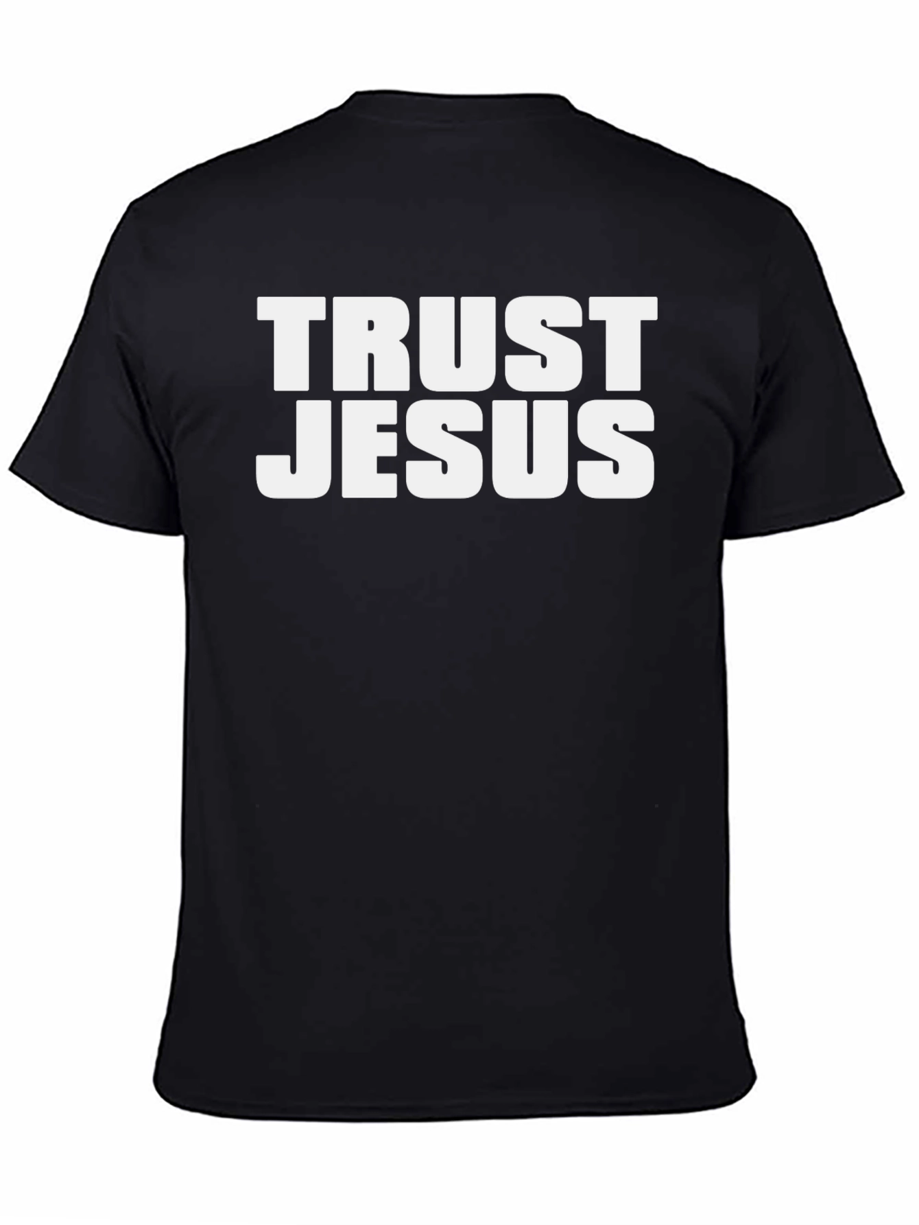 Trust Jesus Graphic Tee - Black Cotton T-Shirt
