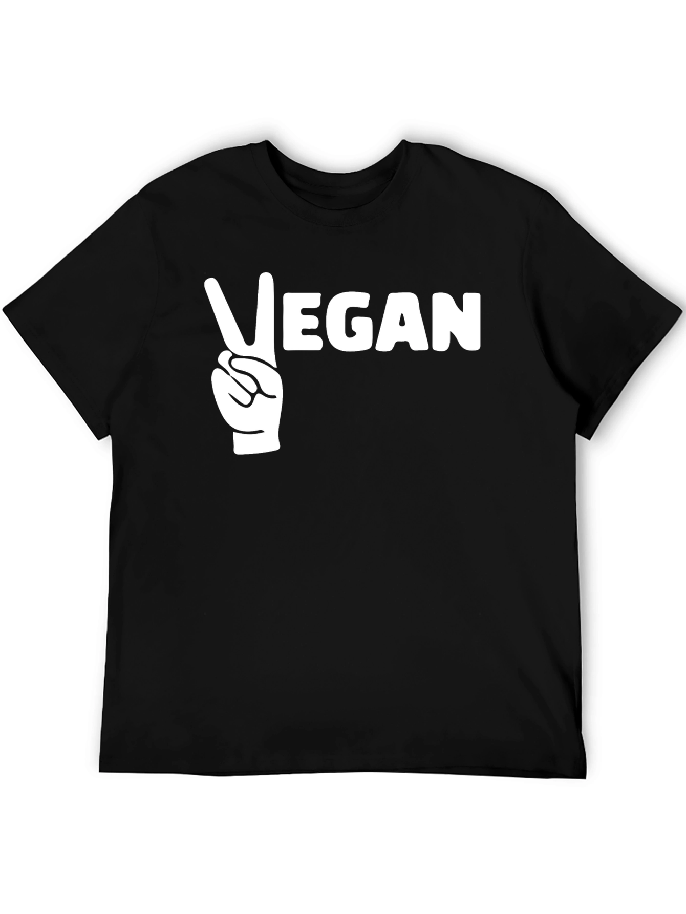 Vegan Peace Sign T-Shirt - Black