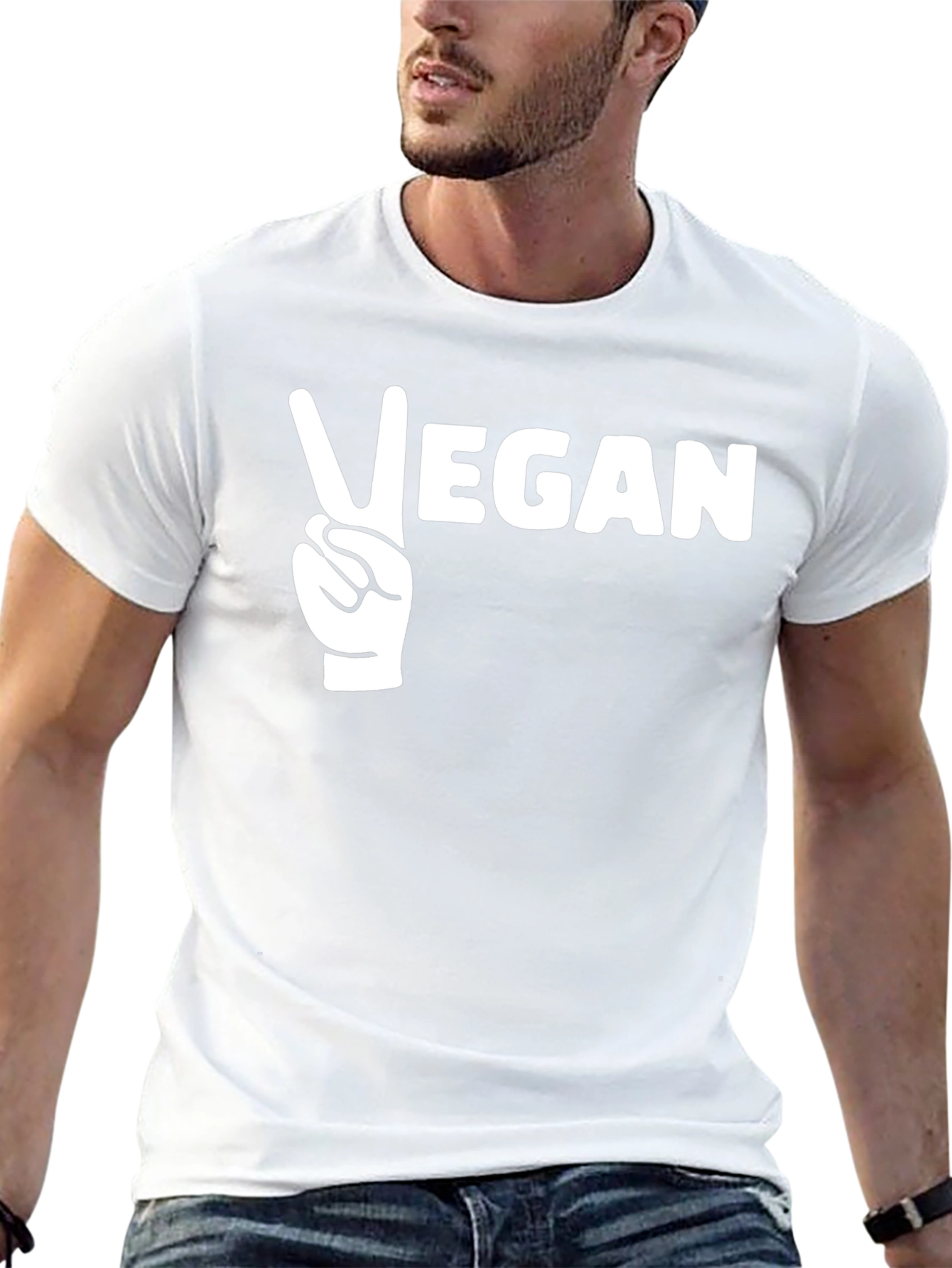 Vegan Peace Sign T-Shirt - Black